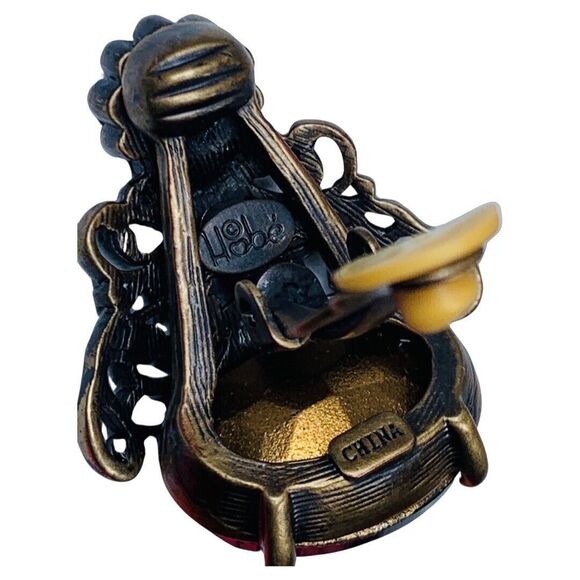 Hobe Crystal Filagree Clip On Earrings 2" Signed Legendary Splendor Jewels - Picture 13 of 15